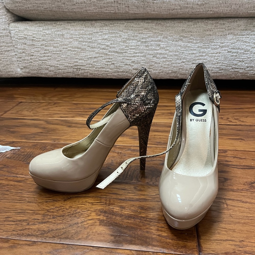 Guess Nude + Snakeprint Heels